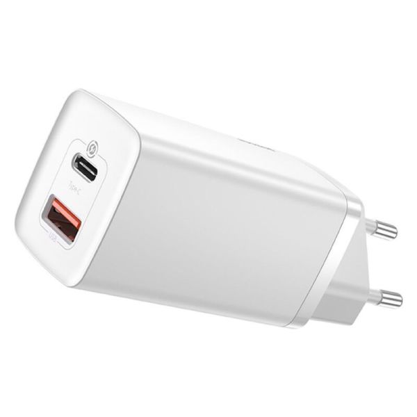 Adaptador De Carga Baseus 65W GaN2 Dual Usb + Usb-C CCGAN2L