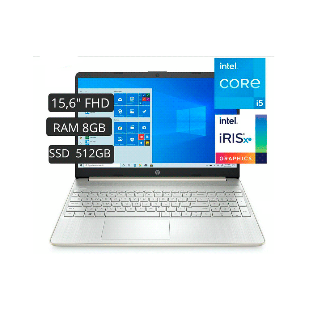 Notebook HP 15-DY5000LA Core I5 1.3/8G/512SSD/W11H/15.6" FHD Plata