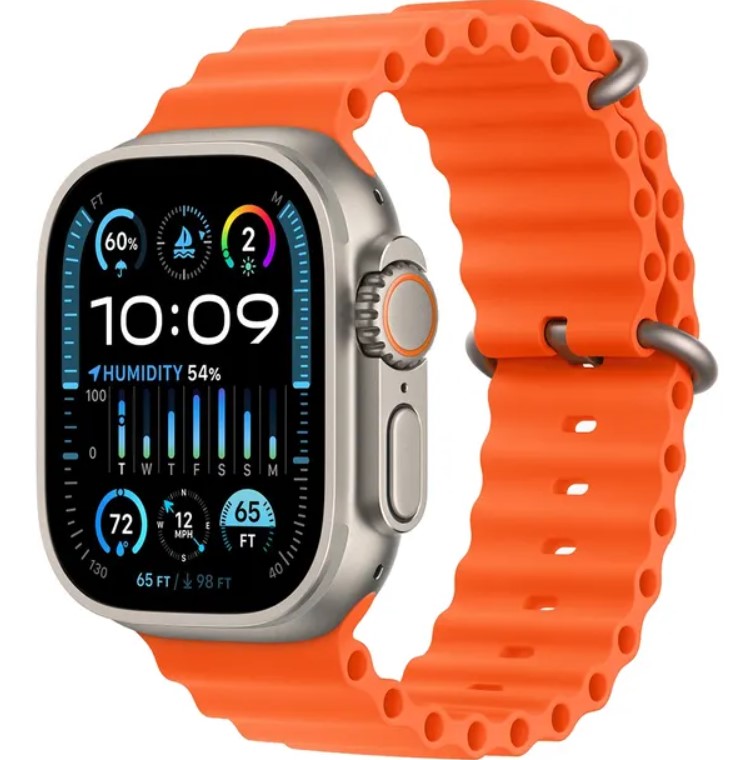 Apple Watch Ultra 2 49mm Titanium Orange Ocean Band Mreh3ll/a