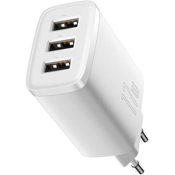 Adaptador de Carga Baseus Compact 17W 3 Usb A 3U17WEU