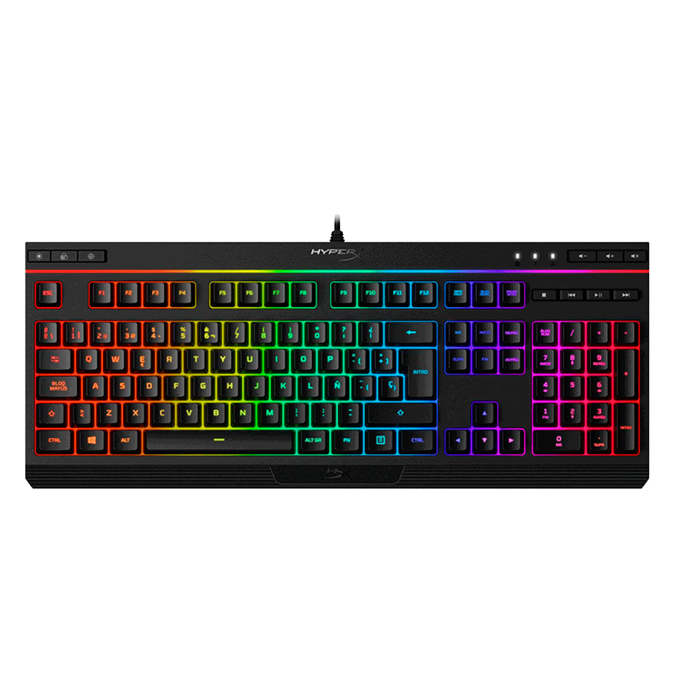 TECLADO GAMER USB HYPERX HX-KB5ME2-LA ALLOY CORE RGB ESPAÑOL RGB