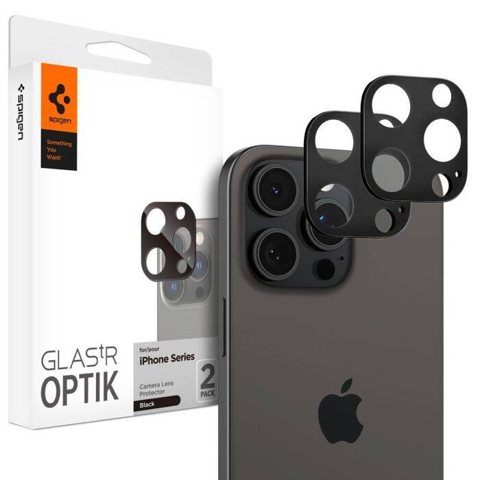 Protector Camara Spigen iPh 15 Pro/Pro Max Fit Pro Black 5205